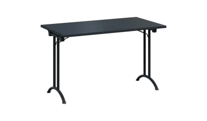 SLA 125 lak skládací jednací stůl 1250x700, deska 25 mm, podnož černý lak, deska antracit